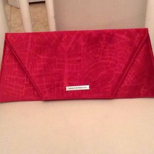 Velvet deco clutch bag